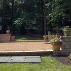patio and cultured stone wall Sussex County NJ