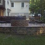 Raised Patio with Firepit and Retaining Wall Sussex County NJ